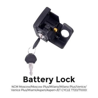 NCM Moscow / Moscow Plus / Milano / Milano Plus / Venice / Venice Plus / Miami / Aspen / Aspen+ / ET T720 / T1000 Battery Lock